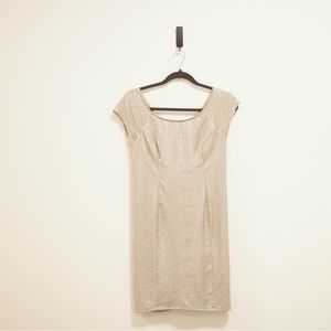 GUESS Shimmer Dress Cap Sleeve Gold Size US M